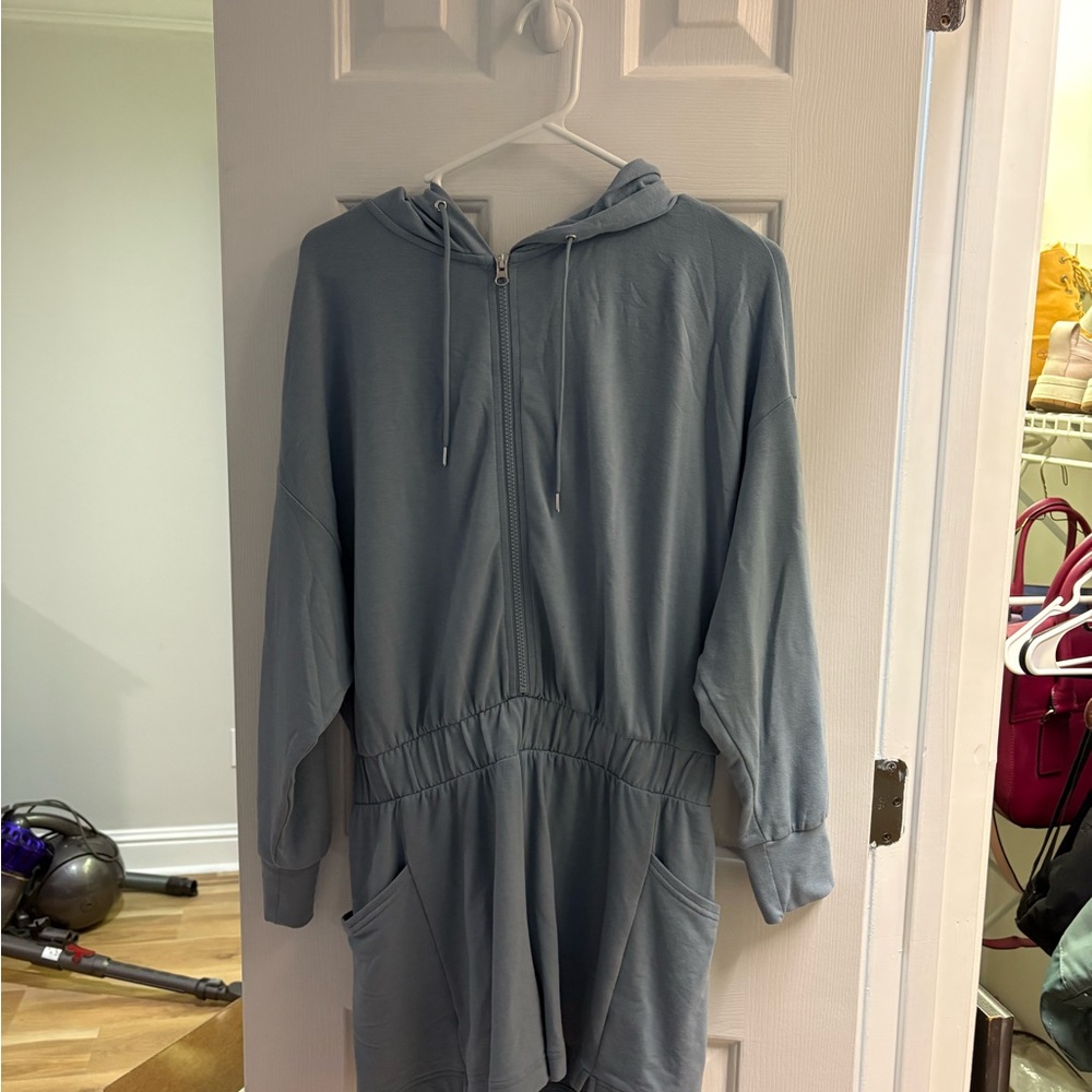Old Navy Gray Hooded Jumpsuit